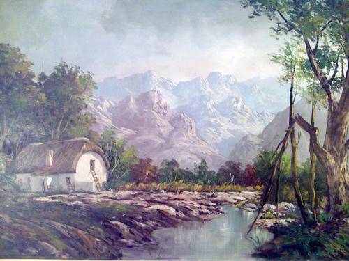 JL Faure landscape painting - Large signature piece - A stunner in every respect!